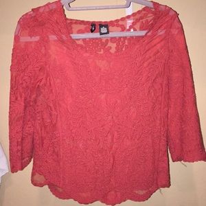 Ultra flirty maroon see through quarter sleeve top